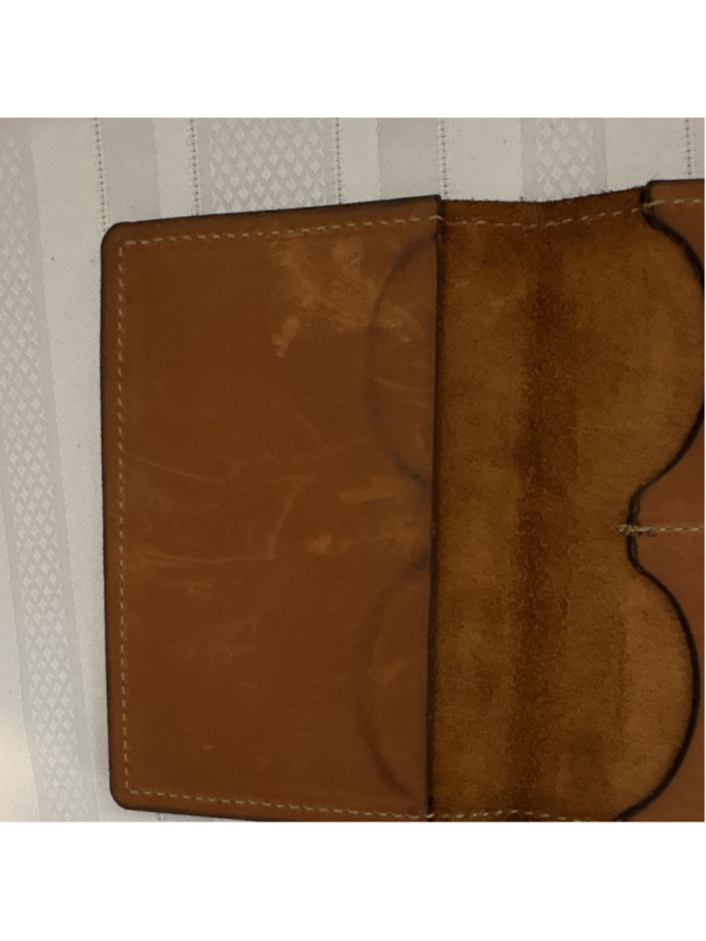 Leather Passport/ID Wallet Organizer with Card Slots, London Map Design, Brown - Picture 3 of 7